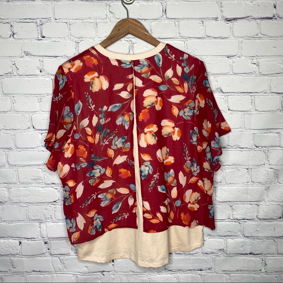 Donna Karan Floral Layered Blouse - Picture 9 of 10